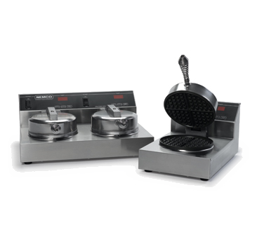 Nemco 7000A-2S Waffle Baker, doble, hasta 20 (waffles de 2 a 7" de diámetro (1/2" de espesor) por hora), construcción de acero inoxidable, 120 V/60/1 fase, 14,8 amperios, 1780 W, NEMA 5 -15P, cETLus, NSF