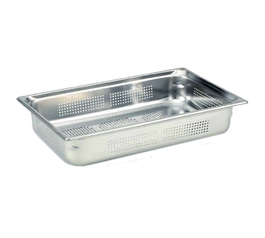 Vollrath 90043 Super Pan 3® 1/1 GN Food Pan, perforated, 4" deep, 22 gauge, 300 series stainless steel, (EN 631-1) standard, NSF, Made in USA