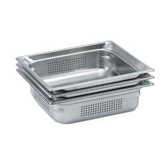 Vollrath 90063 Super Pan 3® 1/1 GN Food Pan, perforated, 6" deep, 22 gauge, 300 series stainless steel, (EN 631-1) standard, NSF, Made in USA