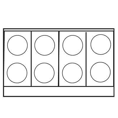 Imperial IHPA-8-48-E Hotplate, electric, countertop, 48", (8) round plate elements, solid top, CE