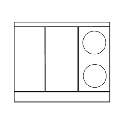 Imperial IHR-2HT-2-E Cocina de servicio pesado, eléctrica, 36", (2) elementos redondos, (2) encimeras calientes de 12", (1) horno estándar, CE