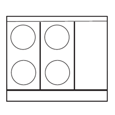 Imperial IHR-4-1HT-EM Cocina de servicio pesado, eléctrica, 36", modular, (4) elementos redondos, (1) hot top de 12", CE