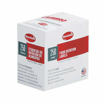Cambro 1252SLB250 StoreSafe Food Rotation Label, White
