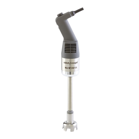 Mini batidora eléctrica Robot Coupe MMP240COMBI, capacidad de procesamiento de hasta 15 litros, longitud del eje de 10" y batidor de 7", velocidad variable de la batidora 350 - 1560 RPM