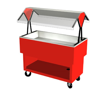 Duke OPAH-4-CP EconoMate Cold Food Portable Buffet, 58-3/8"W x 22-1/2"D base, (4) section 5" deep ice cooled stainless steel cold pan, 5" casters, NSF