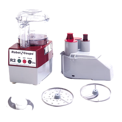 Robot Coupe R2NCLR Procesador de alimentos comercial, recipiente de policarbonato transparente de 2,9 litros con asa, con accesorio para preparación de verduras