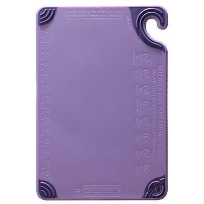 San Jamar CBG152012PR Saf-T-Grip Allergen Saf-T-Zone Cutting Board, 15" X 20" X 1/2", Purple, NSF