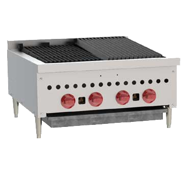 Parrilla Wolf SCB25, 25-1/4" W, encimera, (4) quemadores de 14,500 BTU, controles manuales de válvula de gas, 58,000 BTU, NSF