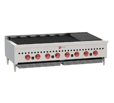 Parrilla Wolf SCB47, 46-3/4" W, encimera, (8) quemadores de 14,500 BTU, controles manuales de válvula de gas, 116,000 BTU, NSF