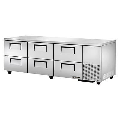 True TUC-93D-6-HC 30.9 Cu Ft Undercounter Refrigerator with 3 Sections & 6 Drawers, 115v