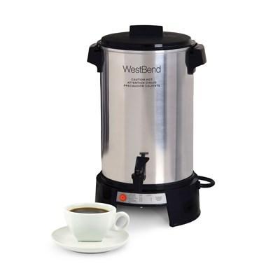 Cafetera West Bend 43536, capacidad para 36 tazas, llenado manual, 120 V/50/60/1 fase, 9,1 amperios, 1090 vatios, NEMA 5-15P, cULus, NSF
