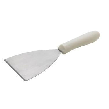 Winco TWP-40 Scraper, White Polypropylene Handle, 4-7/8β X 4β