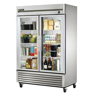 True T-49G-HC~FGD01 Refrigerador accesible de dos secciones con (2) puertas de vidrio
