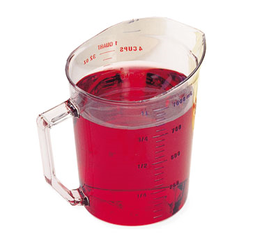 Cambro 100MCCW135 Measuring Cup 1 Quart Cap. Clear, NSF