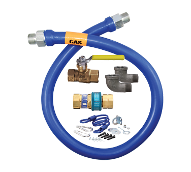 Dormont 16100KIT48 Kit de conector de gas móvil Dormont Blue Hose™, 1" de diámetro interior, 48" de largo, garantía limitada de por vida