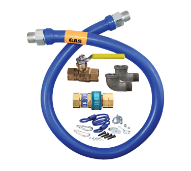 Dormont 1675KIT36 Kit de conector de gas móvil Dormont Blue Hose™, 3/4" de diámetro interior, 36" de largo, garantía limitada de por vida