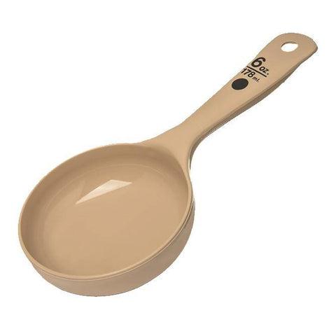 Carlisle 433006 Measure Misers 6 Oz. Beige Short Handle Portion Spoon