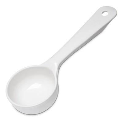 Carlisle 492602 Measure Misers 3 Oz. White Short Handle Portion Spoon