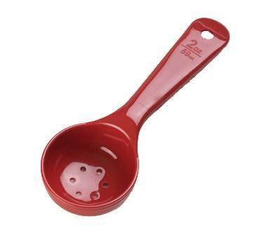 Carlisle 496205 Measure Misers 2 Oz. Red Short Handle Portion Spoon