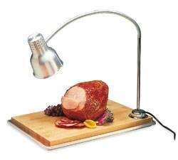 Carlisle HL8195B00 Flexiglow 39" Single Arm Aluminum Heat Lamp with Maple Cutting Board and Drip Pan - 120V