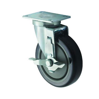 Winco CT-23B Universal Caster Set, 5" Dia. Wheel, Polyurethane