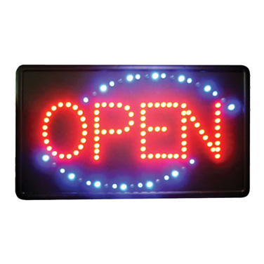 Winco LED-6 LED Sign, rectangular, "OPEN", with single flashing pattern