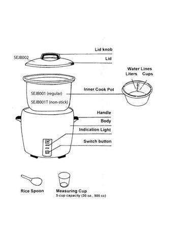 Thunder Group SEJB001T Inner Pot, For Rice Cooker/Warmer SEJ50000T