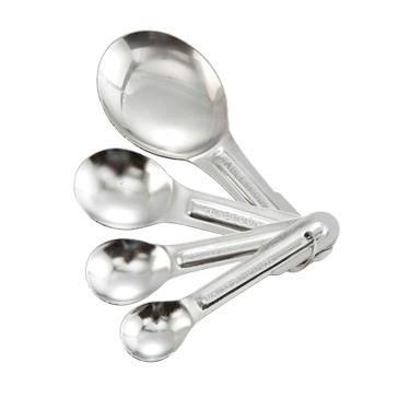 Winco MSP-4P Stainless Steel 4-Piece Measuring Spoon Set