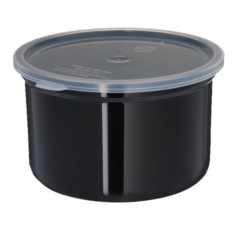 Carlisle 34303 Poly-Tuf™ Crock, 1.5 qt., translucent snap-on lid, black, NSF