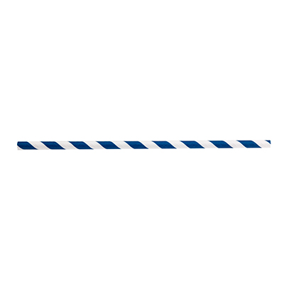 TableCraft Products 100121 Straws 7-3/4"L, 6mm Thick, Paper, Blue Striped