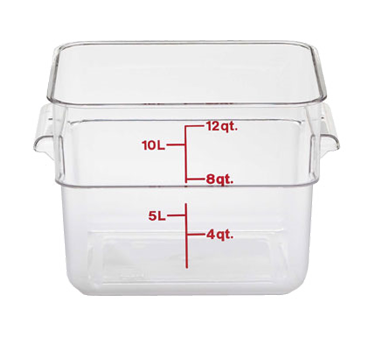 Cambro 12SFSCW135 CamSquare Container 12 Qt., Polycarbonate, Clear, NSF