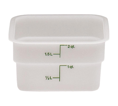 Cambro 2SFSP148 CamSquare Food Container 2 Qt. Cap., Plastic Natural White, NSF