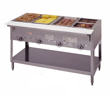 Duke 304 Aerohot Steamtable Hot Food Unit, 58-3/8"L, Gas, (4) 12" x 20" Hot Food Wells