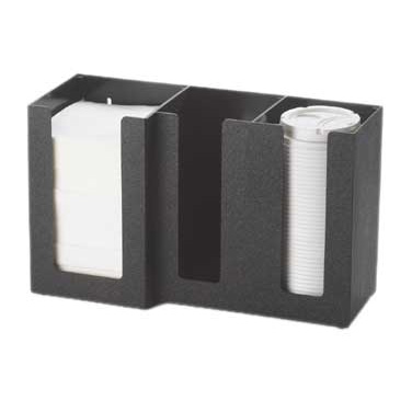 Cal-Mil 375-13 Classic Napkin/Lid Organizer 13 1/4" W x 5 1/4" D x 8" H 3" ABS Plastic, Black