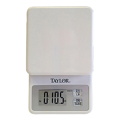 Báscula de control de porciones Taylor 3817, cocina digital compacta, 11 lb x 0,1 oz, 5 kg x 1 g