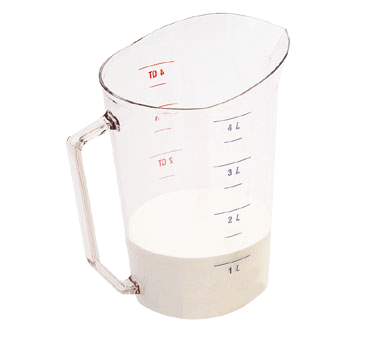 Cambro 400MCCW135 Camwear Measuring Cup, 4 Qt., Polycarbonate, Clear, NSF