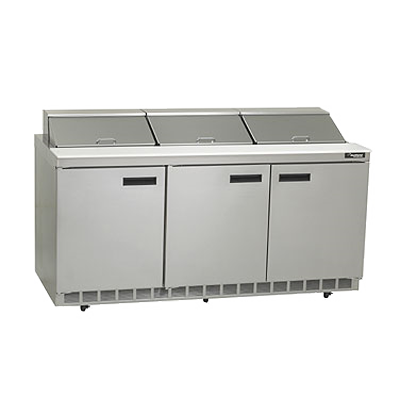 Delfield 4472N-18 Sandwich/Salad Top Refrigerator, three-section, 72" W, 1/2 hp, NSF