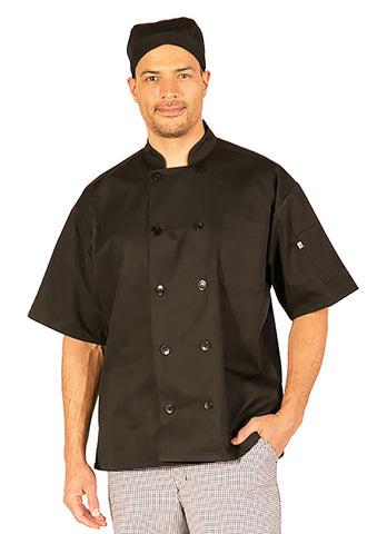 HI-LITE 530BK Chaqueta de chef clásica negra de 1/2 manga, extra grande