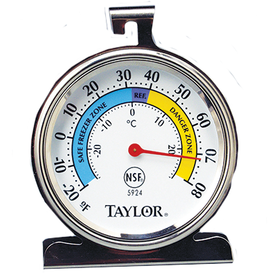 Taylor 5924 Refrigerator/Freezer Thermometer, 3" dial face, -20° to 80°F