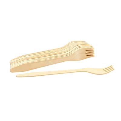 Fork, 6-1/2"L, disposable, wood