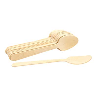 Spoon, 6-1/2"L, disposable, wood