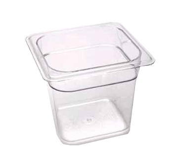 Cambro 66CW135 Camwear Food Pan 2.4 Qt. 1/6 x 6" Deep, Plastic Clear, NSF