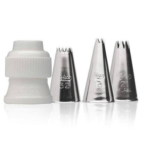 4 piece rose piping tip set