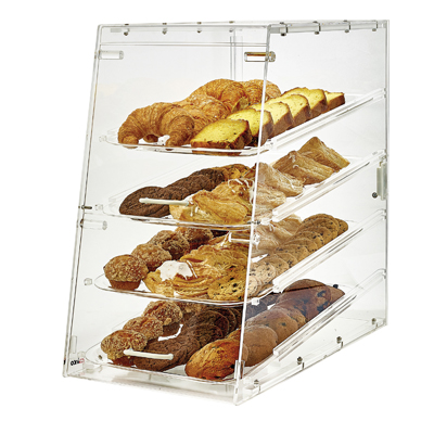 Winco ADC-4 Countertop 4-Tier Display Case, Acrylic Clear