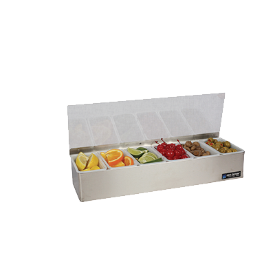 San Jamar B4186L Non-Chilled Garnish Tray - 6 Pint Inserts