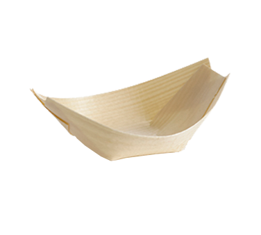 Disposable Serving Piece, small, 1 oz., 3-1/2" x 2", eco-friendly, biodegradable, boat-shaped, pinewood