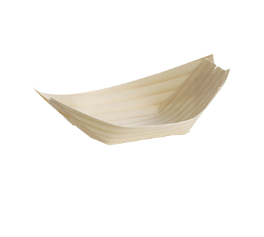 Disposable Serving Piece, medium, 1-1/2 oz., 4-3/4" x 2-1/2", eco-friendly, biodegradable, boat shaped, pinewood