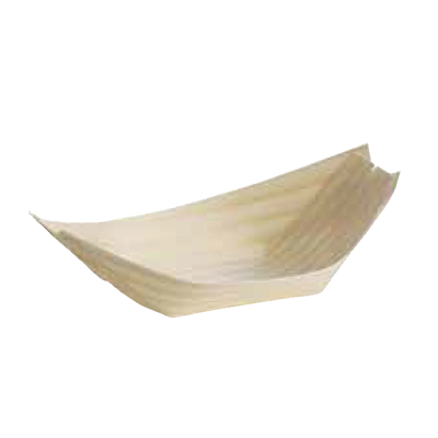 Disposable Serving Piece, large, 3 oz., 5-1/4" x 3-3/8", eco-friendly, biodegradable, boat shaped, pinewood