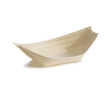 Disposable Serving Piece, extra large, 8 oz., 8" x 4", eco-friendly, biodegradable, boat shaped, pinewood