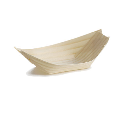 pieza para servir desechable, extra grande, 8 oz., 8" x 4", ecológico, biodegradable, con forma de barco, madera de pino